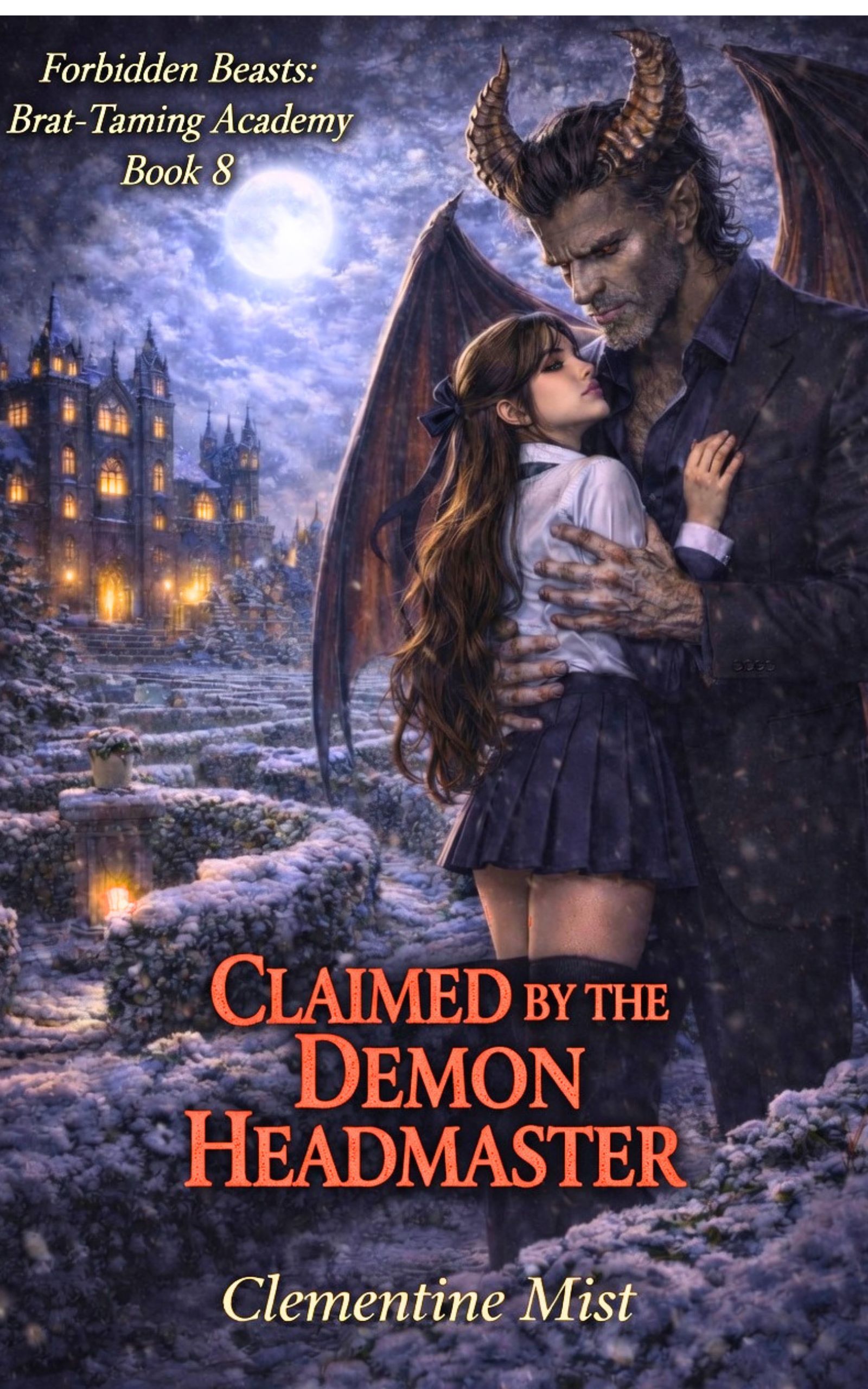 Cover of Claimed by the Demon Headmaster by Clementine Mist